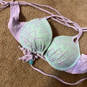 Victoria secret purple & green tribal push up 34a